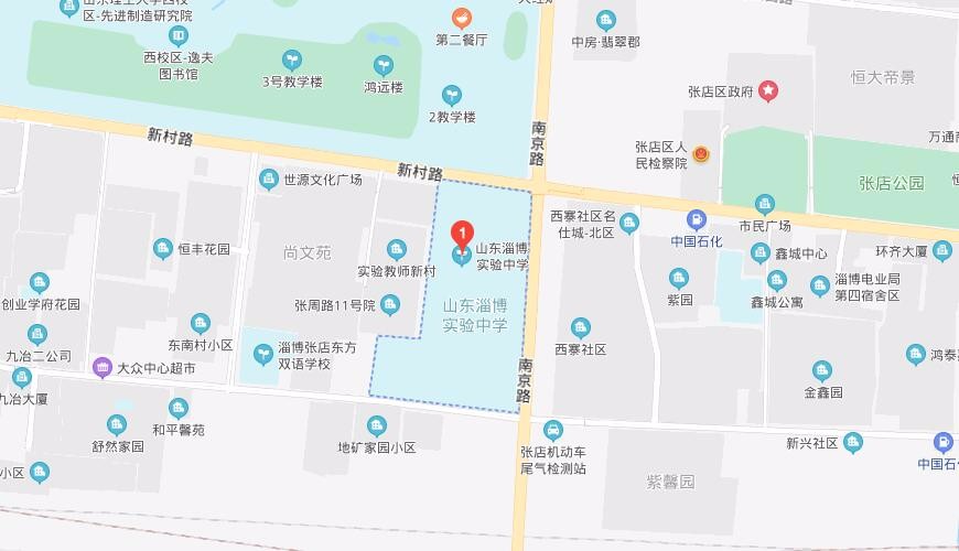 山东淄博实验中学国际部地图图片